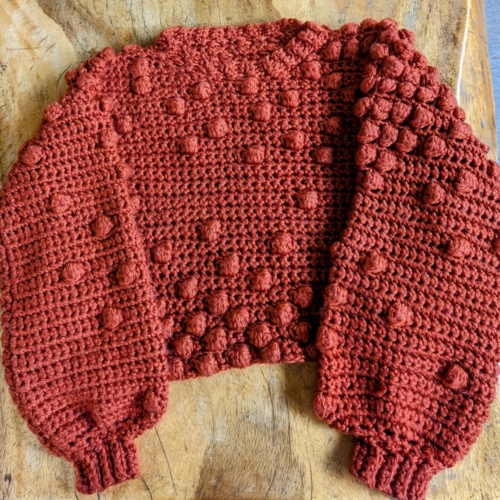 Handmade Chunky Crocheted Red Sweater